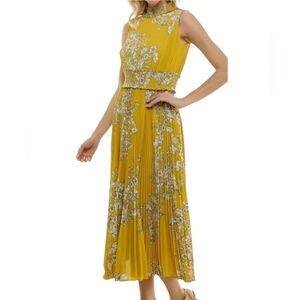 Nanette Lepore Yellow Floral Midi Dress